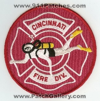 Cincinnati Fire Div
Thanks to PaulsFirePatches.com for this scan.
Keywords: ohio division dive rescue