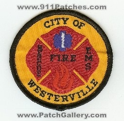 Westerville Fire EMS Rescue
Thanks to PaulsFirePatches.com for this scan.
Keywords: ohio city of