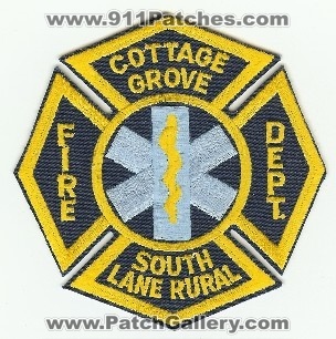 Cottage Grove South Lane Rural Fire Dept
Thanks to PaulsFirePatches.com for this scan.
Keywords: oregon department
