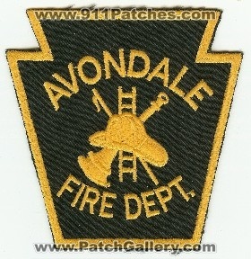 Avondale Fire Dept
Thanks to PaulsFirePatches.com for this scan.
Keywords: pennsylvania department