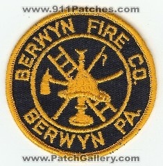 Berwyn Fire Co
Thanks to PaulsFirePatches.com for this scan.
Keywords: pennsylvania company