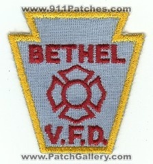 Bethel VFD
Thanks to PaulsFirePatches.com for this scan.
Keywords: pennsylvania v.f.d. volunteer fire department