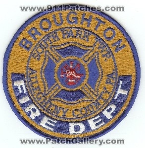 Broughton Fire Dept
Thanks to PaulsFirePatches.com for this scan.
Keywords: pennsylvania department south park twp township allegheny county