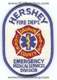 Hershey Fire Dept Emergency Medical Services Division
Thanks to PaulsFirePatches.com for this scan.
Keywords: pennsylvania department dauphin county company 48 medic 4