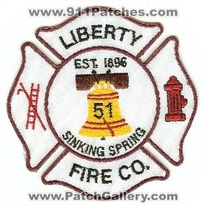 Liberty Fire Co 51
Thanks to PaulsFirePatches.com for this scan.
Keywords: pennsylvania company