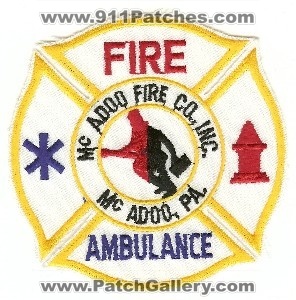 Mc Adoo Fire Co Inc
Thanks to PaulsFirePatches.com for this scan.
Keywords: pennsylvania company ambulance