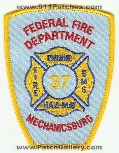 Mechanicsburg Federal Fire Department
Thanks to PaulsFirePatches.com for this scan.
Keywords: pennsylvania us navy 37 engine ems haz mat hazmat