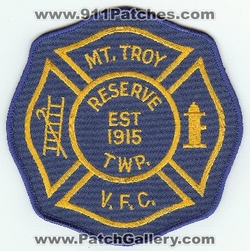 Mount Troy VFC
Thanks to PaulsFirePatches.com for this scan.
Keywords: pennsylvania v.f.c. reserve twp township volunteer fire company