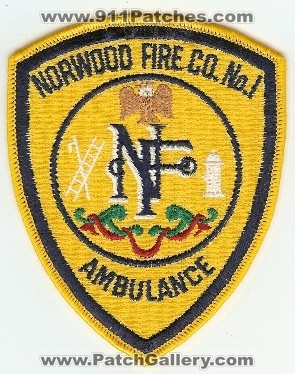 Norwood Fire Co No 1 Ambulance
Thanks to PaulsFirePatches.com for this scan.
Keywords: pennsylvania company number