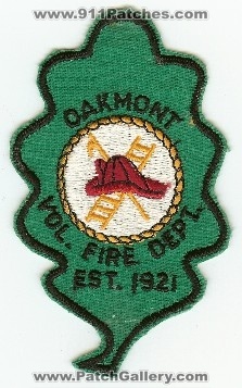 Oakmont Vol Fire Dept
Thanks to PaulsFirePatches.com for this scan.
Keywords: pennsylvania volunteer department