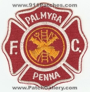 Palmyra FC
Thanks to PaulsFirePatches.com for this scan.
Keywords: pennsylvania fire company