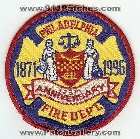 Philadelphia Fire 125 Years
Thanks to PaulsFirePatches.com for this scan.
Keywords: pennsylvania department dept pfd