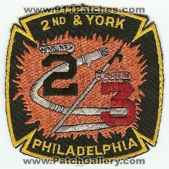 Philadelphia Fire Engine 2 Ladder 3
Thanks to PaulsFirePatches.com for this scan.
Keywords: pennsylvania department pfd