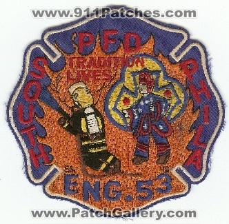 Philadelphia Fire Engine 53
Thanks to PaulsFirePatches.com for this scan.
Keywords: pennsylvania department pfd