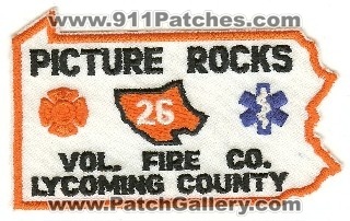 Picture Rocks Vol Fire Co
Thanks to PaulsFirePatches.com for this scan.
Keywords: pennsylvania volunteer company lycoming county