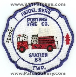 Porters Fire Co Station 53
Thanks to PaulsFirePatches.com for this scan.
Keywords: pennsylvania company heidel berg twp township