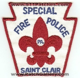 Saint Clair Special Fire Police
Thanks to PaulsFirePatches.com for this scan.
Keywords: pennsylvania st