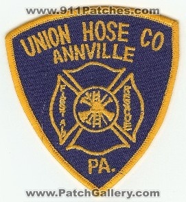 Union Hose Co Annville
Thanks to PaulsFirePatches.com for this scan.
Keywords: pennsylvania company