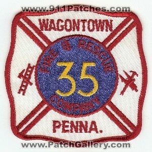 Wagontown Fire & Rescue Company 35
Thanks to PaulsFirePatches.com for this scan.
Keywords: pennsylvania