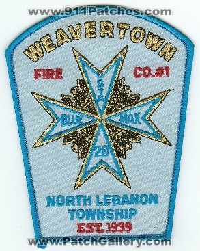 Weavertown Fire Co #1
Thanks to PaulsFirePatches.com for this scan.
Keywords: pennsylvania company number station 28 north lebanon township