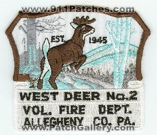 West Deer Vol Fire Dept No 2
Thanks to PaulsFirePatches.com for this scan.
Keywords: pennsylvania volunteer department number allegheny county