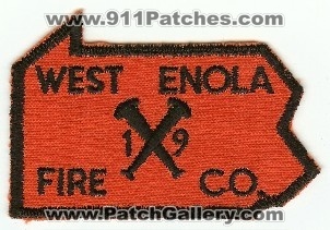 West Enola Fire Co 19
Thanks to PaulsFirePatches.com for this scan.
Keywords: pennsylvania company