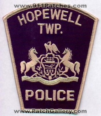 Hopewell Twp Police
Thanks to EmblemAndPatchSales.com for this scan.
Keywords: pennsylvania township
