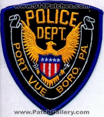 Port Vue Boro Police Dept
Thanks to EmblemAndPatchSales.com for this scan.
Keywords: pennsylvania borough department