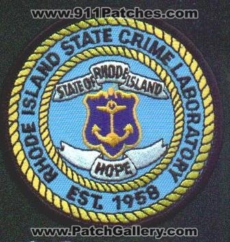 Rhode Island State Police Crime Laboratory
Thanks to EmblemAndPatchSales.com for this scan.

