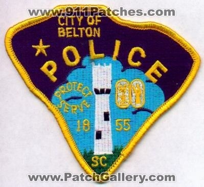 Belton Police
Thanks to EmblemAndPatchSales.com for this scan.
Keywords: south carolina city of