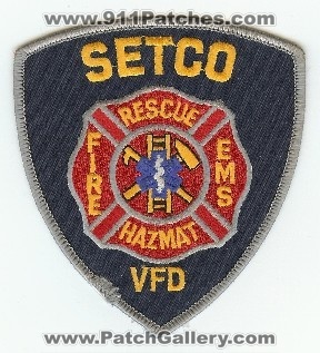 Setco VFD
Thanks to PaulsFirePatches.com for this scan.
Keywords: texas volunteer fire department rescue ems haz mat hazmat