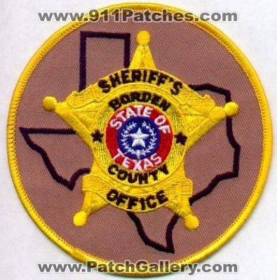 Borden County Sheriff's Office
Thanks to EmblemAndPatchSales.com for this scan.
Keywords: texas sheriffs