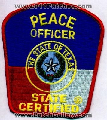 Texas Peace Officer
Thanks to EmblemAndPatchSales.com for this scan.
