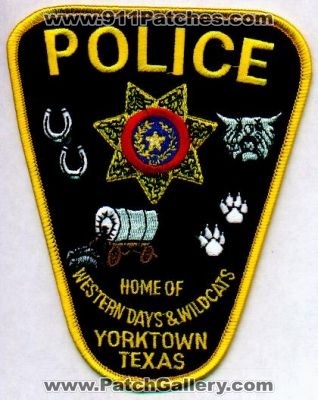 Yorktown Police
Thanks to EmblemAndPatchSales.com for this scan.
Keywords: texas
