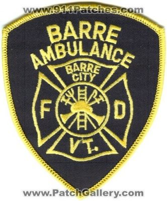 Barre City Fire Department Ambulance (Vermont)
Scan By: PatchGallery.com
Keywords: fd vt.
