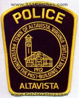 Altavista Police
Thanks to EmblemAndPatchSales.com for this scan.
Keywords: virginia town of