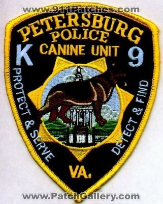 Petersburg Police Canine Unit
Thanks to EmblemAndPatchSales.com for this scan.
Keywords: virginia k-9 k9