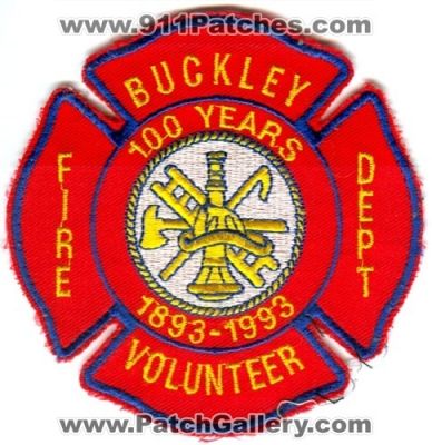 Buckley Volunteer Fire Department 100 Years Patch (Washington)
Scan By: PatchGallery.com
Keywords: vol. dept.