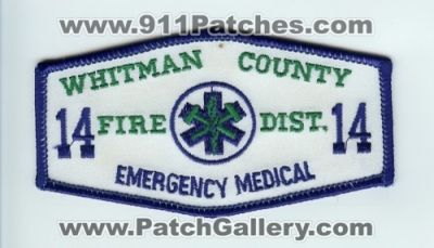 Whitman County Fire District 14 Emergency Medical (Washington)
Thanks to Chris Gilbert for this scan.
Keywords: dist. ems