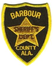 Barbour County Sheriff's Dept (Alabama)
Thanks to BensPatchCollection.com for this scan.
Keywords: sheriffs department