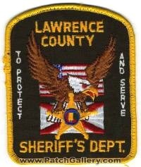 Lawrence County Sheriff's Department (Alabama)
Thanks to BensPatchCollection.com for this scan.
Keywords: sheriffs dept