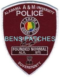 Alabama A&M University Police (Alabama)
Thanks to BensPatchCollection.com for this scan.
Keywords: a and m