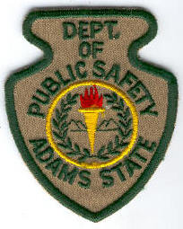 Adams State College Dept of Public Safety
Thanks to Enforcer31.com for this scan.
Keywords: colorado police department