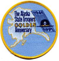 Alaska State Troopers Golden Anniversary
Thanks to BensPatchCollection.com for this scan.
Keywords: police