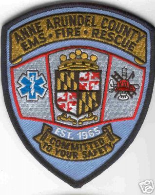 Anne Arundel County Fire Rescue
Thanks to Brent Kimberland for this scan.
Keywords: maryland