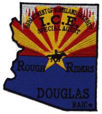 Arizona Department of Homeland Security ICE Special Agent
Thanks to BensPatchCollection.com for this scan.
Keywords: dhs i.c.e. rough riders douglas raic police