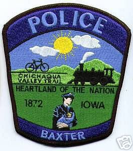 Baxter Police (Iowa)
Thanks to apdsgt for this scan.
