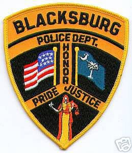 Blacksburg Police Dept (South Carolina)
Thanks to apdsgt for this scan.
Keywords: department