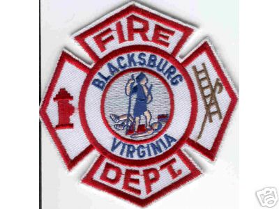 Blacksburg Fire Dept
Thanks to Brent Kimberland for this scan.
Keywords: virginia department