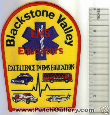 Blackstone Valley EMS Educators (Rhode Island)
Thanks to Mark C Barilovich for this scan.
